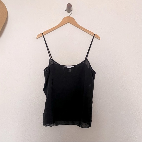 Diane Von Furstenberg Tops - Diane Von Furstenberg Vanetta Black Sheer Silk Tank Size 14